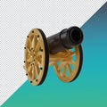 3D render islam Cannon for Decoration., clipping paht