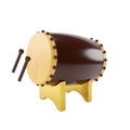 3D render islam Drum for Decoration., clipping paht Royalty Free Stock Photo