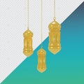 3D render islam Lamp for Decoration., clipping paht