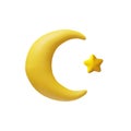 3D render islamic crescent symbol Royalty Free Stock Photo