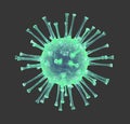 3D render of a isolated coronavirus 2019-ncov on black background Royalty Free Stock Photo