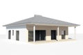 3d render - isolated visualisation of the single family house Royalty Free Stock Photo