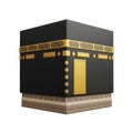 3D Render of the Kaaba in Mecca with Gold Embellishments on White Background Islam Muslim Royalty Free Stock Photo