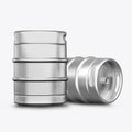 3D render kegs on a white background Royalty Free Stock Photo