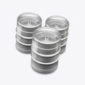 3D render kegs on a white background Royalty Free Stock Photo