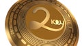 3D Render Golden Ultra Uos Cryptocurrency Coin Symbol Close up