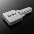 3D Render of a Key Shaped Like a Computer Enter Key keyboard technology Royalty Free Stock Photo