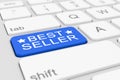 3d render of a keyboard with blue best seller button. Royalty Free Stock Photo