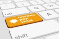 3d render of a keyboard with orange monkeypox virus button Royalty Free Stock Photo