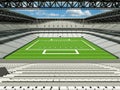 3D render of large American football stadium with white seats