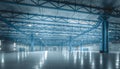 3d render large empty warehouse