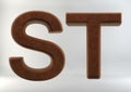 3D Render of Leather Letters