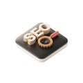 3D SEO Icon with Magnifying Glass Royalty Free Stock Photo