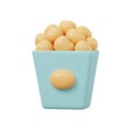 3D Render of Light Blue Popcorn Bucket Royalty Free Stock Photo