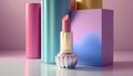 3d render of lipstick in pastel colors. 3d illustration