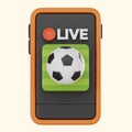 3D render, Live Football Match for Smart Phone and Broadcast Themes, Icon Illustration
