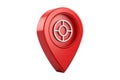 3d render, location mark sign in red isolated on white or transparent background - generated by ai