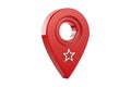 3d render, location mark sign in red isolated on white or transparent background - generated by ai