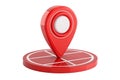 3d render, location mark sign in red isolated on white or transparent background - generated by ai