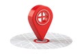 3d render, location mark sign in red isolated on white or transparent background - generated by ai