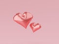 3D render, lovely heart floating on the air minimal sweet love scene decoration greeting cards, webpage banner, social media, Cute