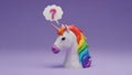 Unicorn Question 3D Low Poly Unicorn with Question Mark Royalty Free Stock Photo