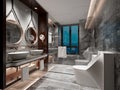 3d render luxury bathroom