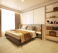 3d render of  luxury home interior, bedroom Royalty Free Stock Photo