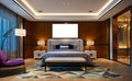 3d render of luxury hotel bedroom suite