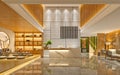 3d render of luxury hotel lobby Royalty Free Stock Photo