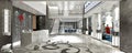 3d render of luxury hotel reception