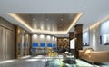 3d render of hotel reception lobby