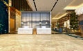 3d render of luxury hotel reception and lobby Royalty Free Stock Photo