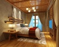 3d render luxury hotel room