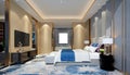 3d render luxury hotel room