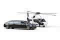 Luxury limousine and private helicopter