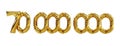 70m or 70000000 followers thank you Gold balloons, seventy millions gold number balloons