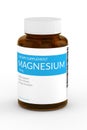 3d render of magnesium pills in bottle over white