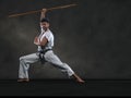 3d Render: a man pose an action with China martial Arts Styles, Kung Fu Royalty Free Stock Photo