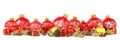 3d render - red christmas baubles over white background Royalty Free Stock Photo