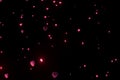 3D Render of many small pink hearts on black background. St Valentine day Royalty Free Stock Photo