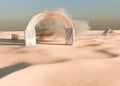 3D Render of Marble arch in desert