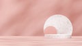 3d render marble podium mockup template with pink background