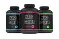 3d render of mass gainer bottles