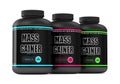 3d render of mass gainer bottles