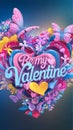 A 3D render of a mesmerizing and enchanting design with the text Be my Valentine Royalty Free Stock Photo