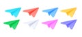 3d render message icon - origami digital illustration, internet communication fly symbol. Blue paper plane concept Royalty Free Stock Photo