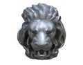 3D render of Metal Lion head isolated on white. Royalty Free Stock Photo