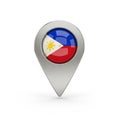 Philippines Flag Location Pin Icon on White Background map marker navigation Royalty Free Stock Photo