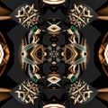 3D render of metallic seamless pattern background tile Royalty Free Stock Photo